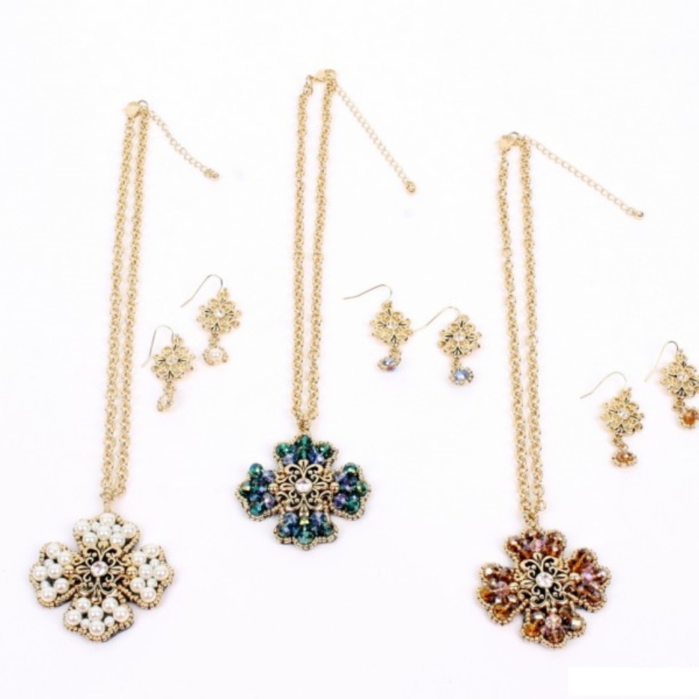 Cross Necklace and Earrings Set